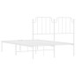 vidaXL Estructura de cama de metal con cabecero blanca 120x190 cm vidaXL Estructura de cama de metal con cabecero blanca 120x190 cm