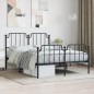 vidaXL Estructura de cama cabecero y pie de cama metal negro 140x200cm vidaXL Estructura de cama cabecero y pie de cama metal negro 140x200cm