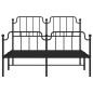 vidaXL Estructura de cama cabecero y pie de cama metal negro 140x200cm vidaXL Estructura de cama cabecero y pie de cama metal negro 140x200cm