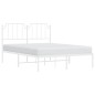 vidaXL Estructura de cama de metal con cabecero blanca 150x200 cm vidaXL Estructura de cama de metal con cabecero blanca 150x200 cm
