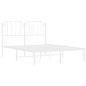 vidaXL Estructura de cama de metal con cabecero blanca 150x200 cm vidaXL Estructura de cama de metal con cabecero blanca 150x200 cm