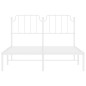vidaXL Estructura de cama de metal con cabecero blanca 150x200 cm vidaXL Estructura de cama de metal con cabecero blanca 150x200 cm