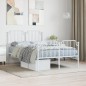 vidaXL Estructura cama metal con cabecero y estribo blanco 120x200 cm vidaXL Estructura cama metal con cabecero y estribo blanco 120x200 cm