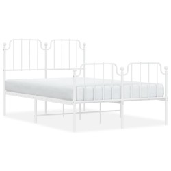vidaXL Estructura cama metal con cabecero y estribo blanco 120x200 cm