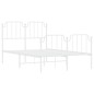 vidaXL Estructura cama metal con cabecero y estribo blanco 120x200 cm vidaXL Estructura cama metal con cabecero y estribo blanco 120x200 cm
