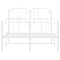 vidaXL Estructura cama metal con cabecero y estribo blanco 120x200 cm vidaXL Estructura cama metal con cabecero y estribo blanco 120x200 cm