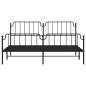 vidaXL Estructura de cama cabecero y pie de cama metal negro 200x200cm vidaXL Estructura de cama cabecero y pie de cama metal negro 200x200cm