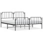 vidaXL Estructura de cama cabecero y pie de cama metal negro 183x213cm