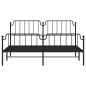 vidaXL Estructura de cama cabecero y pie de cama metal negro 183x213cm