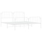 vidaXL Estructura cama metal con cabecero y pie cama blanco 183x213 cm vidaXL Estructura cama metal con cabecero y pie cama blanco 183x213 cm