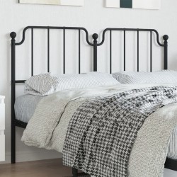 vidaXL Cabecero de metal negro 135 cm