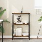 vidaXL Librería 3 estantes madera ingeniería roble humo 59x35x90,5 cm vidaXL Librería 3 estantes madera ingeniería roble humo 59x35x90,5 cm