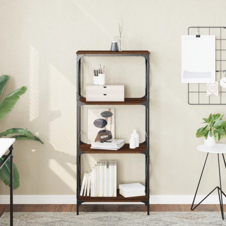 vidaXL Librería 4 estantes madera ingeniería roble marrón 59x35x132cm