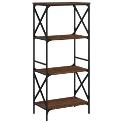 vidaXL Librería 4 estantes madera ingeniería roble marrón 59x35x132cm