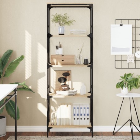 vidaXL Librería 5 estantes madera ingeniería roble Sonoma 59x35x171 cm