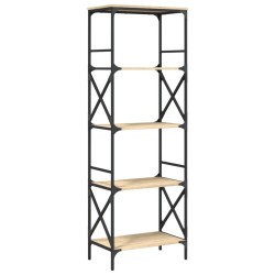 vidaXL Librería 5 estantes madera ingeniería roble Sonoma 59x35x171 cm