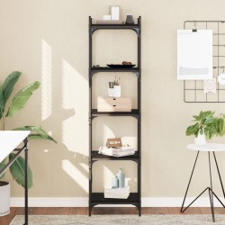 vidaXL Librería de 5 estantes madera de ingeniería negro 40x30x154 cm