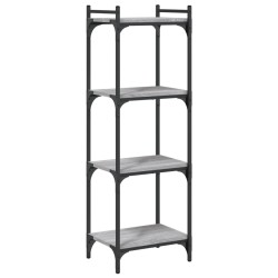 vidaXL Librería 4 estantes madera ingeniería gris Sonoma 40x30x120 cm
