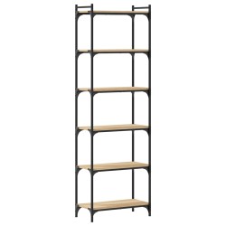vidaXL Librería 6 estantes madera ingeniería roble Sonoma 60x30x188 cm