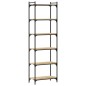 vidaXL Librería 6 estantes madera ingeniería roble Sonoma 60x30x188 cm