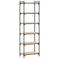 vidaXL Librería 6 estantes madera ingeniería roble Sonoma 60x30x188 cm