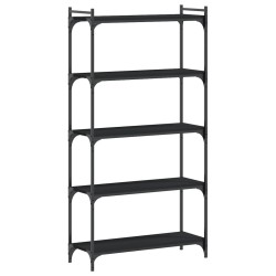 vidaXL Librería de 5 estantes madera de ingeniería negro 80x30x154 cm