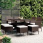 vidaXL Juego de comedor de jardín 9 piezas ratán sintético marrón vidaXL Juego de comedor de jardín 9 piezas ratán sintético marrón