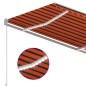 vidaXL Toldo automático LED sensor de viento naranja marrón 3,5x2,5 m vidaXL Toldo automático LED sensor de viento naranja marrón 3,5x2,5 m