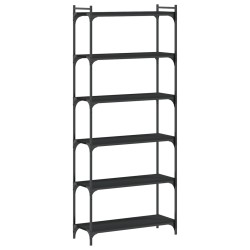 vidaXL Librería de 6 estantes madera de ingeniería negro 80x30x188 cm