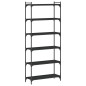 vidaXL Librería de 6 estantes madera de ingeniería negro 80x30x188 cm vidaXL Librería de 6 estantes madera de ingeniería negro 80x30x188 cm