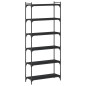 vidaXL Librería de 6 estantes madera de ingeniería negro 80x30x188 cm vidaXL Librería de 6 estantes madera de ingeniería negro 80x30x188 cm