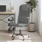 vidaXL Silla de oficina tela de malla y cuero sintético gris vidaXL Silla de oficina tela de malla y cuero sintético gris
