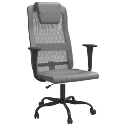 vidaXL Silla de oficina tela de malla y cuero sintético gris