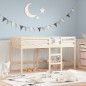 vidaXL Cama alta de niños escalera madera maciza pino 80x200 cm