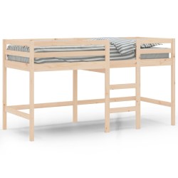 vidaXL Cama alta de niños escalera madera maciza pino 80x200 cm