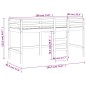 vidaXL Cama alta de niños con escalera madera maciza pino 90x190 cm