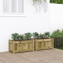 vidaXL Jardineras de exterior 2 unidades madera impregnada de pino