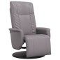 vidaXL Sillón reclinable con reposapiés cuero sintético gris vidaXL Sillón reclinable con reposapiés cuero sintético gris
