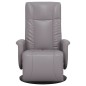 vidaXL Sillón reclinable con reposapiés cuero sintético gris vidaXL Sillón reclinable con reposapiés cuero sintético gris