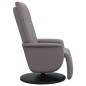 vidaXL Sillón reclinable con reposapiés cuero sintético gris vidaXL Sillón reclinable con reposapiés cuero sintético gris
