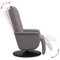 vidaXL Sillón reclinable con reposapiés cuero sintético gris vidaXL Sillón reclinable con reposapiés cuero sintético gris