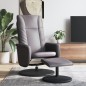 vidaXL Sillón reclinable con reposapiés cuero sintético gris vidaXL Sillón reclinable con reposapiés cuero sintético gris