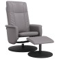 vidaXL Sillón reclinable con reposapiés cuero sintético gris vidaXL Sillón reclinable con reposapiés cuero sintético gris