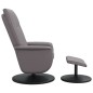 vidaXL Sillón reclinable con reposapiés cuero sintético gris vidaXL Sillón reclinable con reposapiés cuero sintético gris