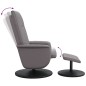 vidaXL Sillón reclinable con reposapiés cuero sintético gris vidaXL Sillón reclinable con reposapiés cuero sintético gris