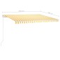 vidaXL Toldo retráctil automático con postes amarillo y blanco 4,5x3 m vidaXL Toldo retráctil automático con postes amarillo y blanco 4,5x3 m