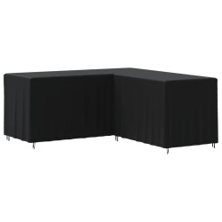 vidaXL Cubierta de sofá en forma de L Oxford 420D negro 215x215x80 cm
