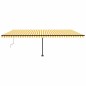 vidaXL Toldo automático LED sensor de viento amarillo blanco 600x350cm vidaXL Toldo automático LED sensor de viento amarillo blanco 600x350cm
