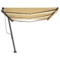 vidaXL Toldo automático LED sensor de viento amarillo blanco 600x350cm vidaXL Toldo automático LED sensor de viento amarillo blanco 600x350cm
