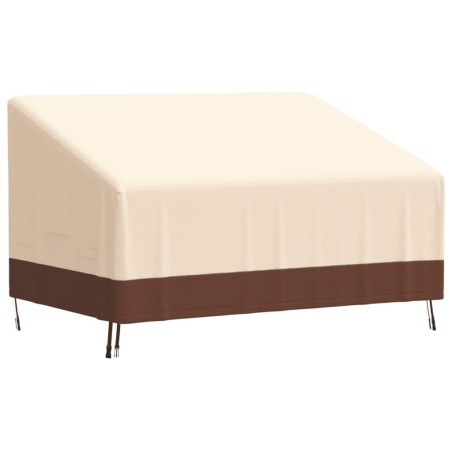 vidaXL Cubierta de banco de 2 plazas Oxford 600D beige 137x97x48/74 cm